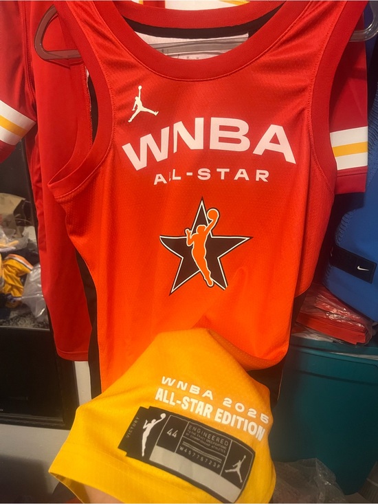 Tops - Unisex Caitlin Clark Jordan Brand Orange 2025 WNBA All-Star Game Victory Jersey